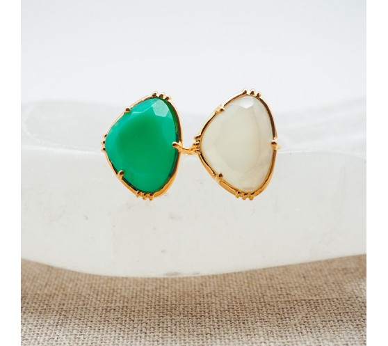 BAGUE OVALE GRAND MODÈLE CHRYSOPRASE