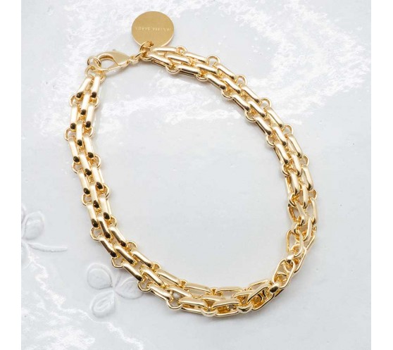 COLLIER THREE LAYERED - NECKLACE GOLD