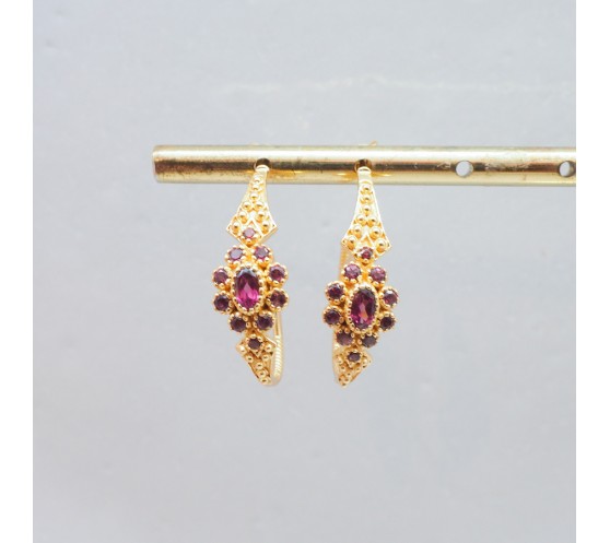 BOUCLES D'OREILLES - ANNE 3 - GRENATS...