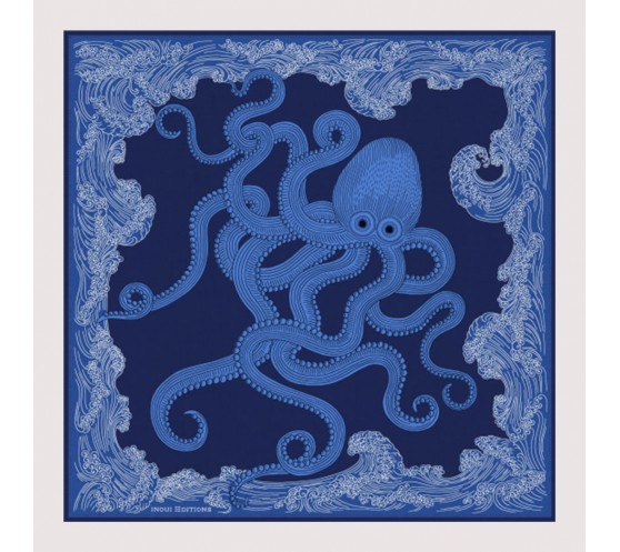 CARRE SOIE - POSEIDON - AZURE