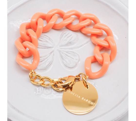 MINI BRACELET FLAT CHAIN - PEACH