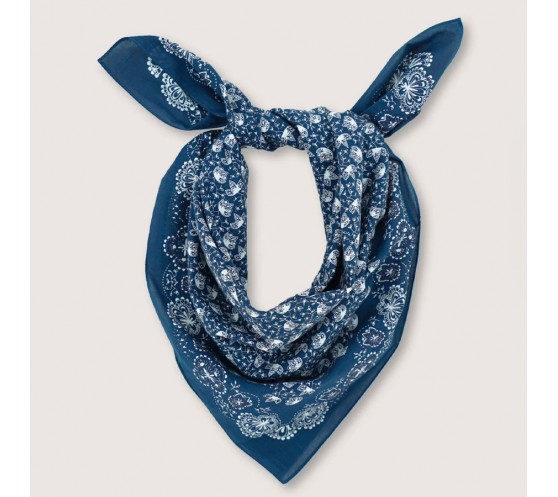 FOULARD EN COTON - 675 - NAVY BLUE