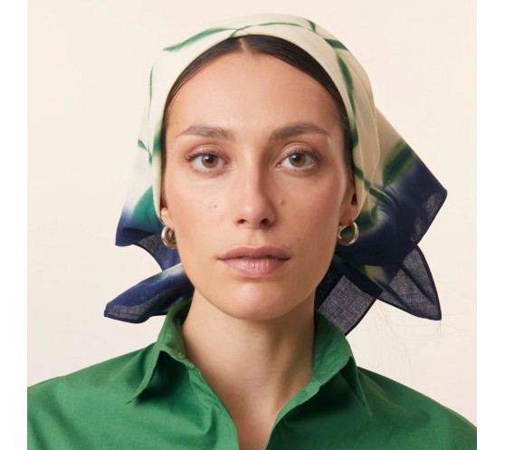 FOULARD EN COTON - 766 - BOTTLE GREEN