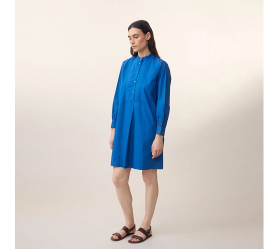 ROBE - 784 - MARTINE - POPLIN ROYAL BLUE