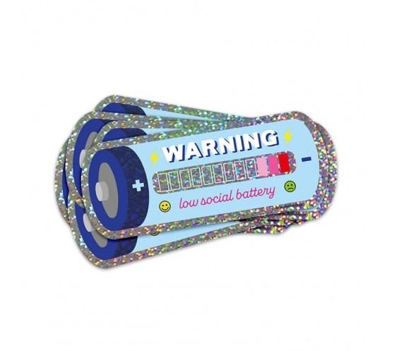 GLITTER STICKER - LOW SOCIAL BATTERY