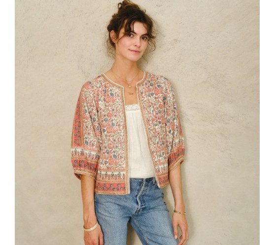 VESTE CASS IMPRIMÉ CORAIL