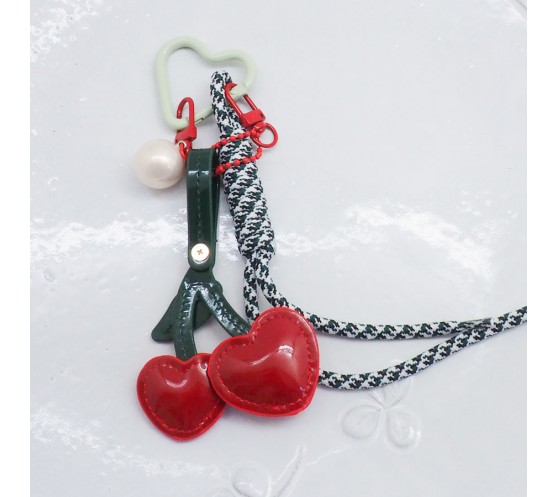 BIJOU DE SAC - CERISES - ROUGE / VERT