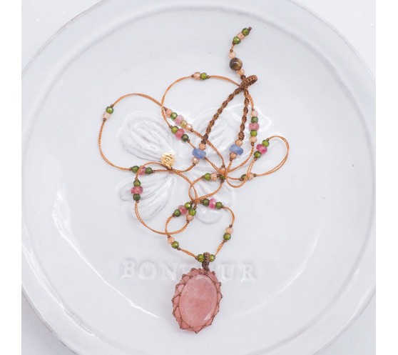COLLIER TIBETAIN COURT - PINK...