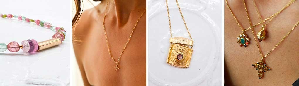 Colliers plaqués or & pierres semi-précieuses pour femme | By Johanne